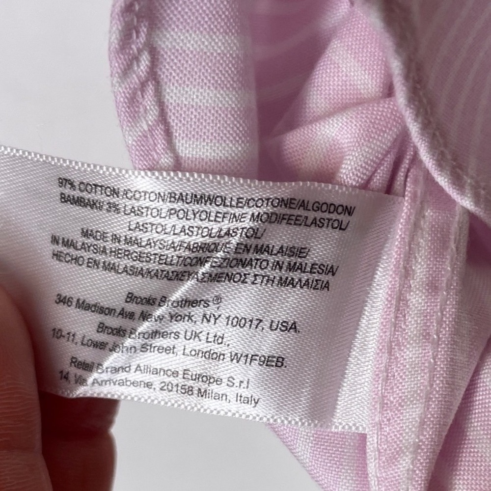 Brooks Brothers Women Button Down Tailored Fit Non-Iron Pinstripe 10 Pink - Picture 4 of 7